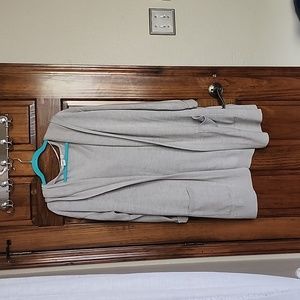 GAP Open Front Hooded Cotton Cardiagan Sweater - Light Heather